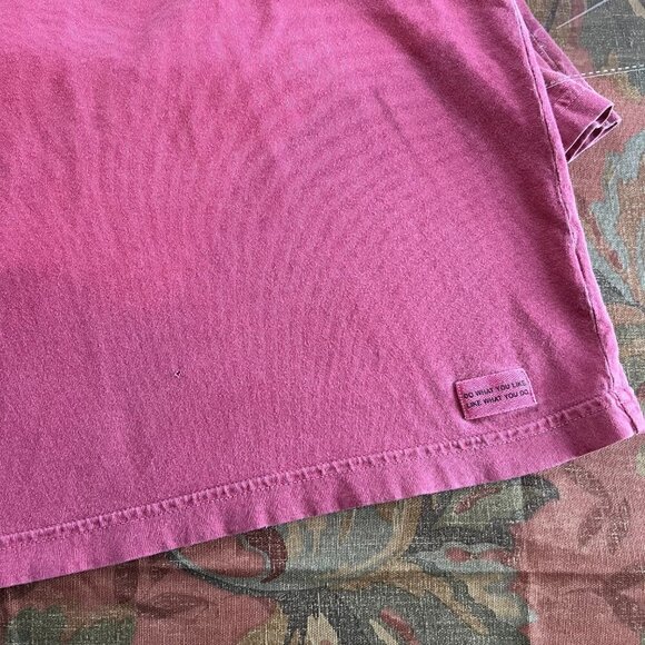 Women's VIntage Wash Life is Good Long Sleeve Cranberry Red T Shirt Size Small - Picture 4 of 10